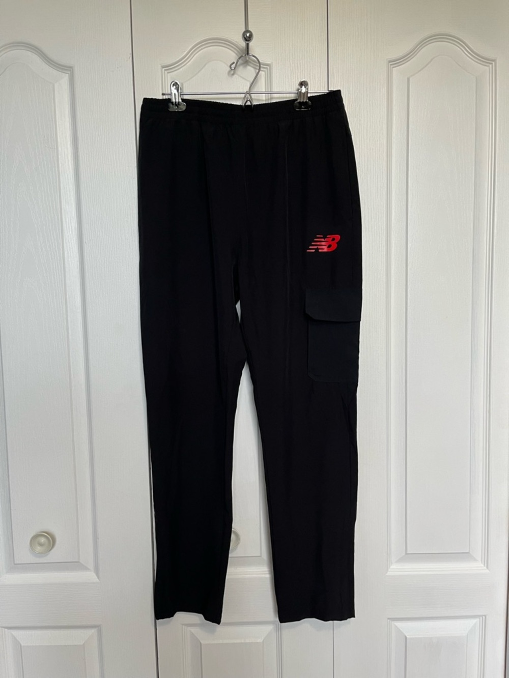 New Balance Black Men's Athletic Pants with Red Logo